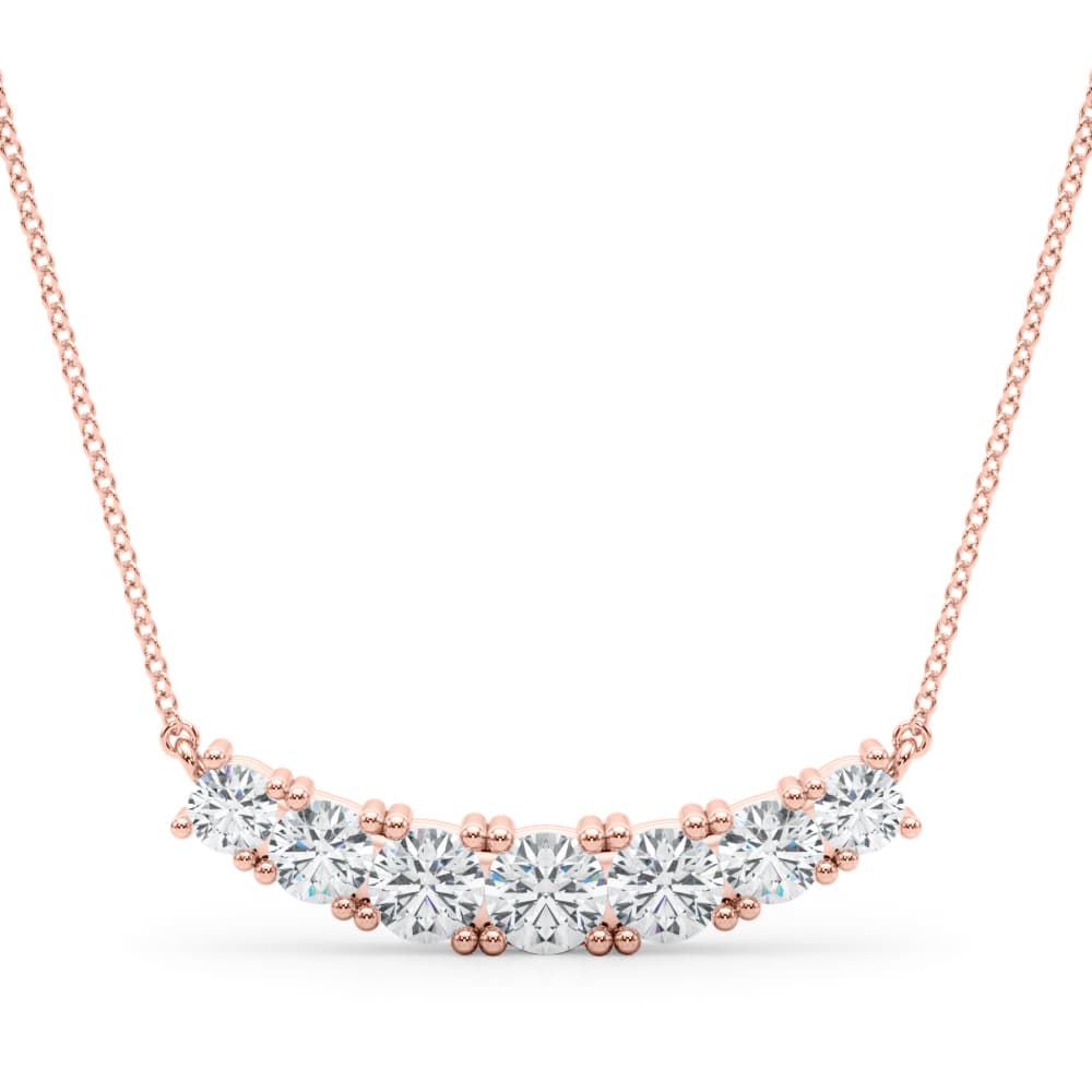 Graduated Pendant Necklace (0.94 ct. tw.), Front view in rose gold