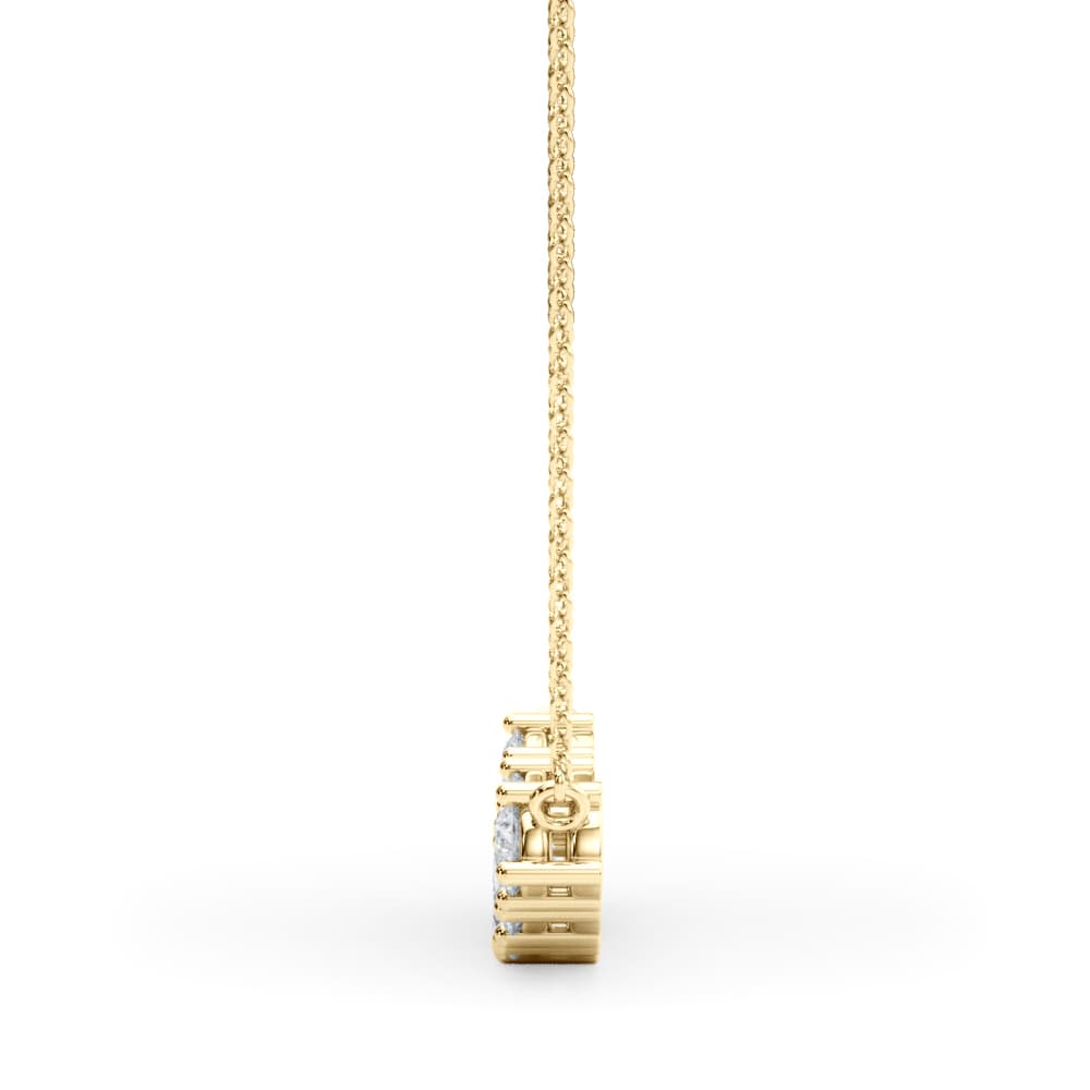 Lab-Grown Diamond Curved Bar Pendant (1 1/3 ct. tw.), Side view in yellow gold