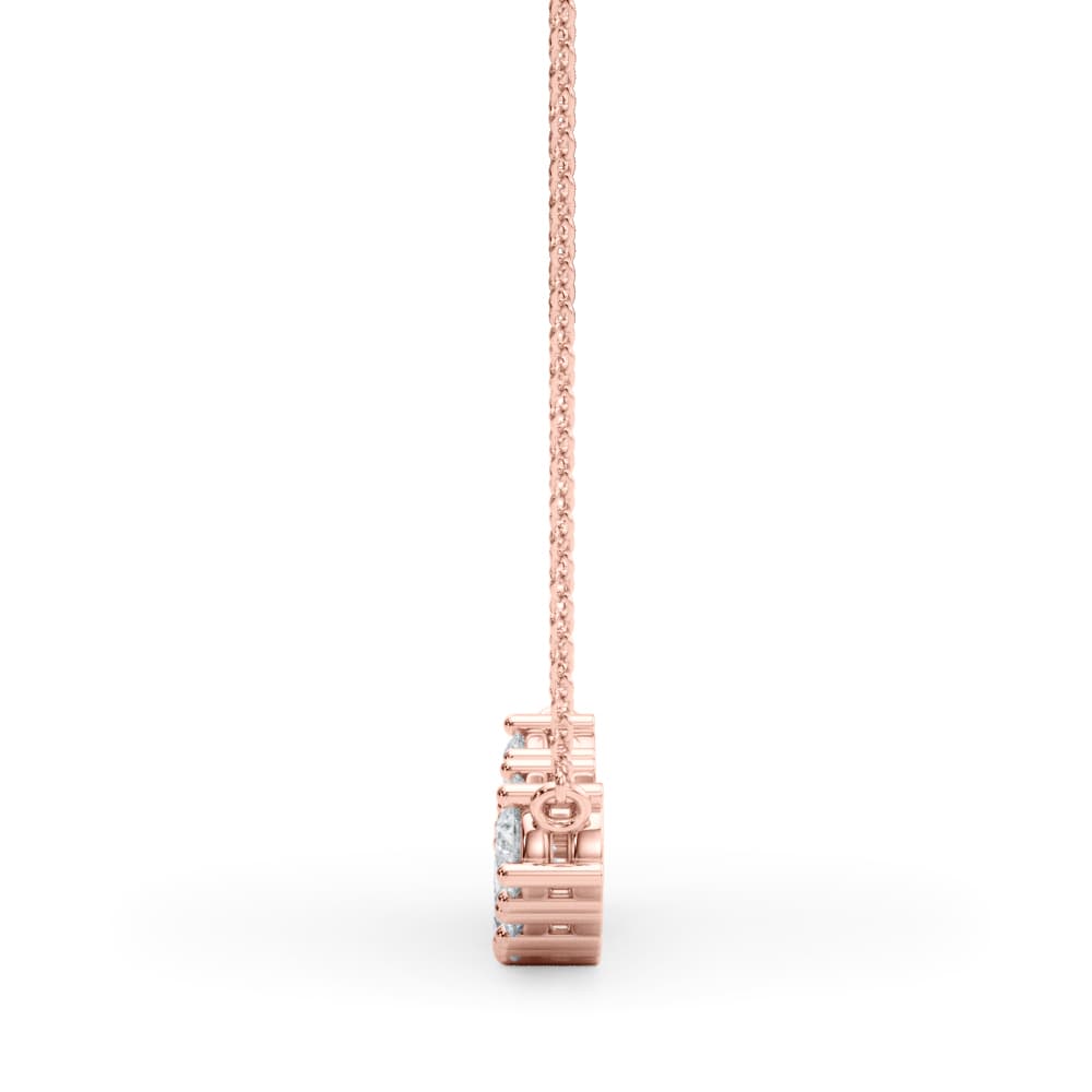 Graduated Pendant Necklace (0.94 ct. tw.), Side view in rose gold