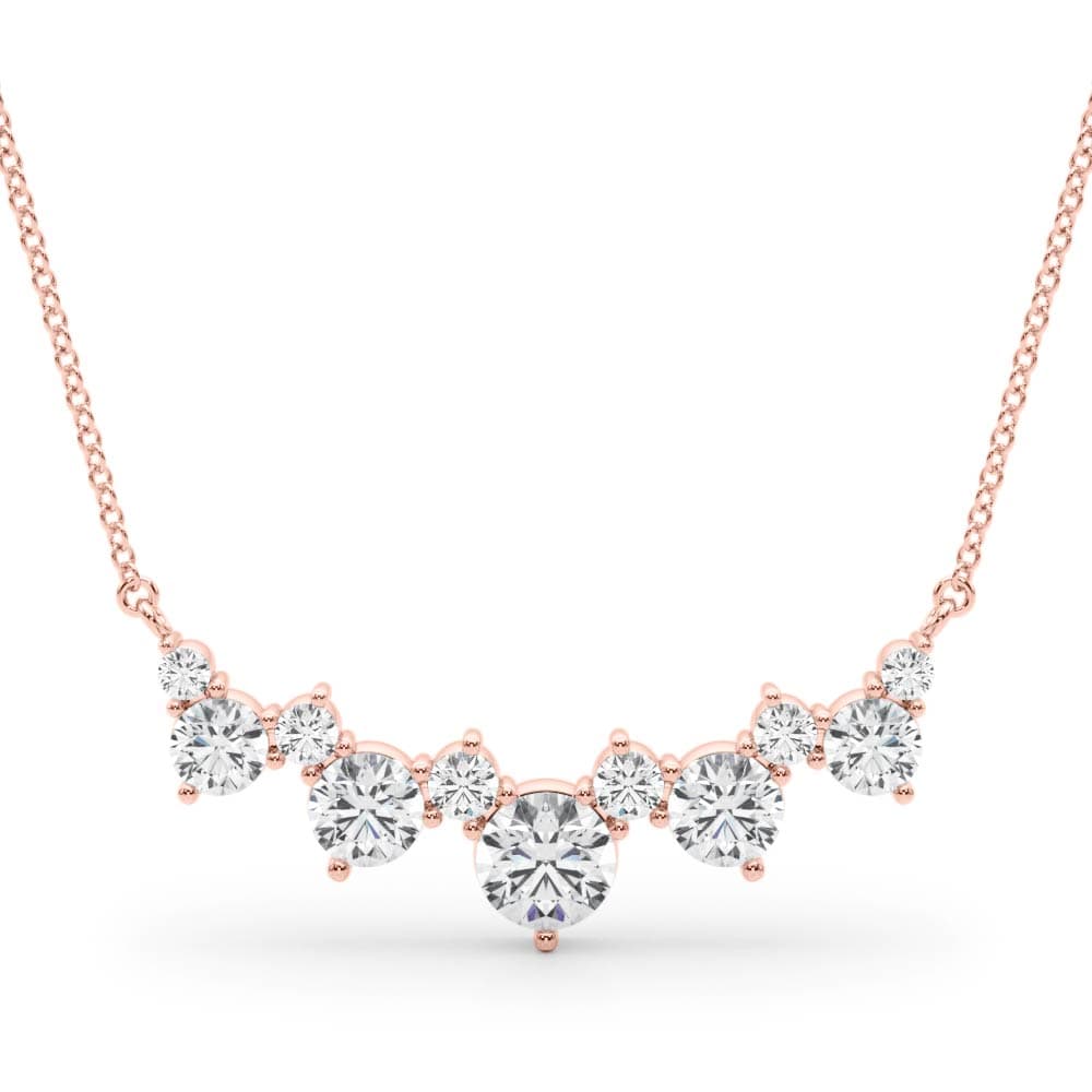 Scatter Round Curved Pendants (0.83 ct. tw.), Front view in rose gold