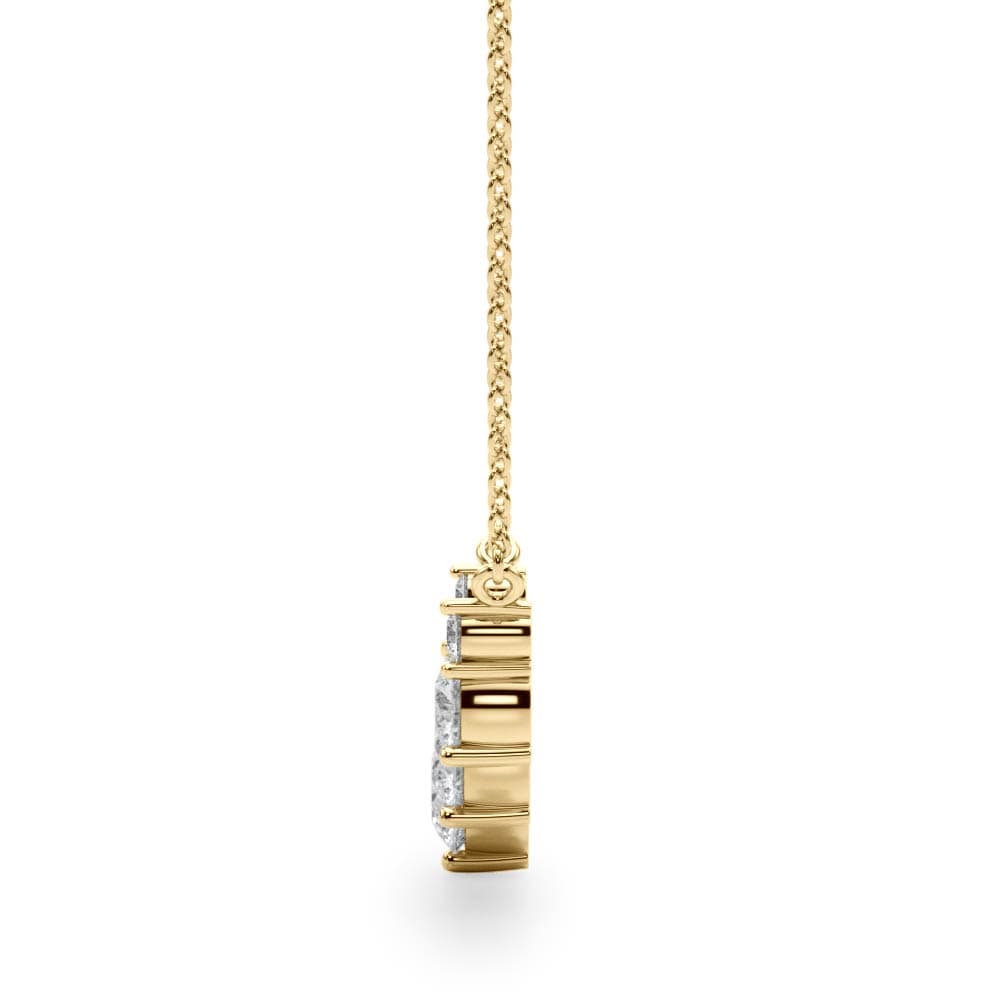 Scatter Round Curved Pendants (0.83 ct. tw.), Side view in yellow gold