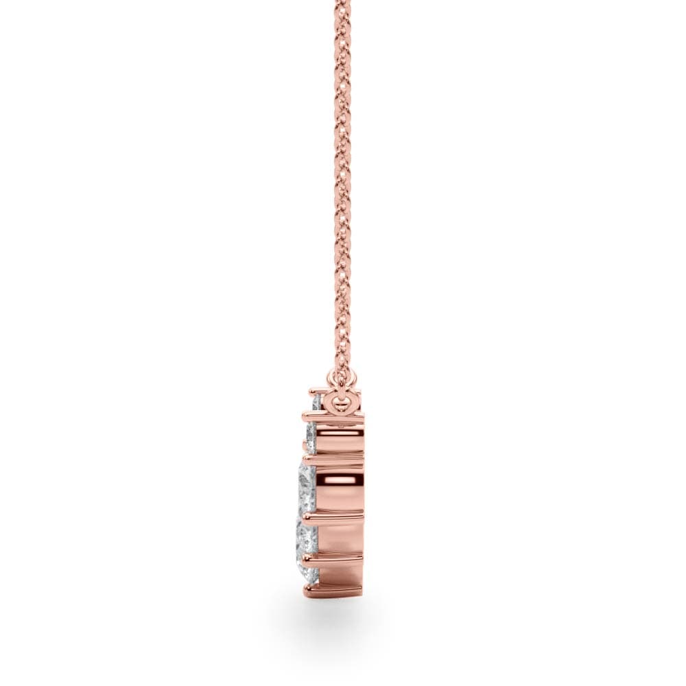 Scatter Round Curved Pendants (0.83 ct. tw.), Side view in rose gold