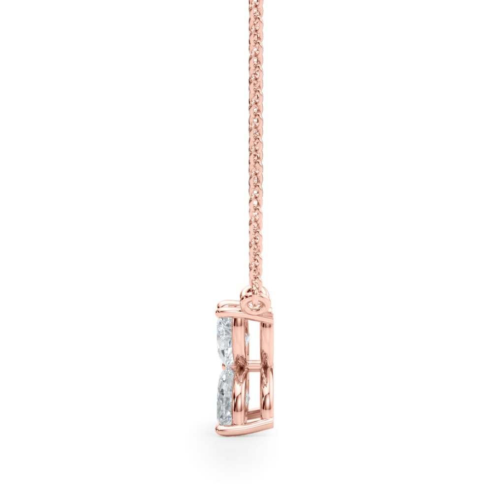Marquise Flower Pendants (0.28 ct. tw.), Side view in rose gold