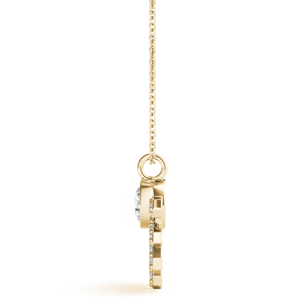 With CHGCBL003 (1/4 ct. tw.), Side view in yellow gold