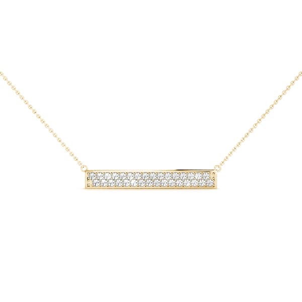 Horizontal Bar Necklace (3/8 ct. tw.), Front view in yellow gold