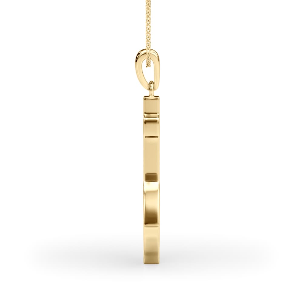 Anchor Pendant (3/8 ct. tw.), Side view in yellow gold