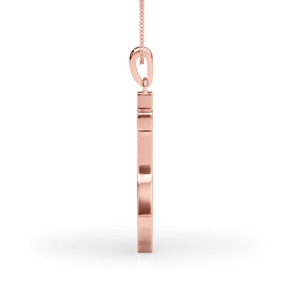 Anchor Pendant (3/8 ct. tw.), Side view in rose gold