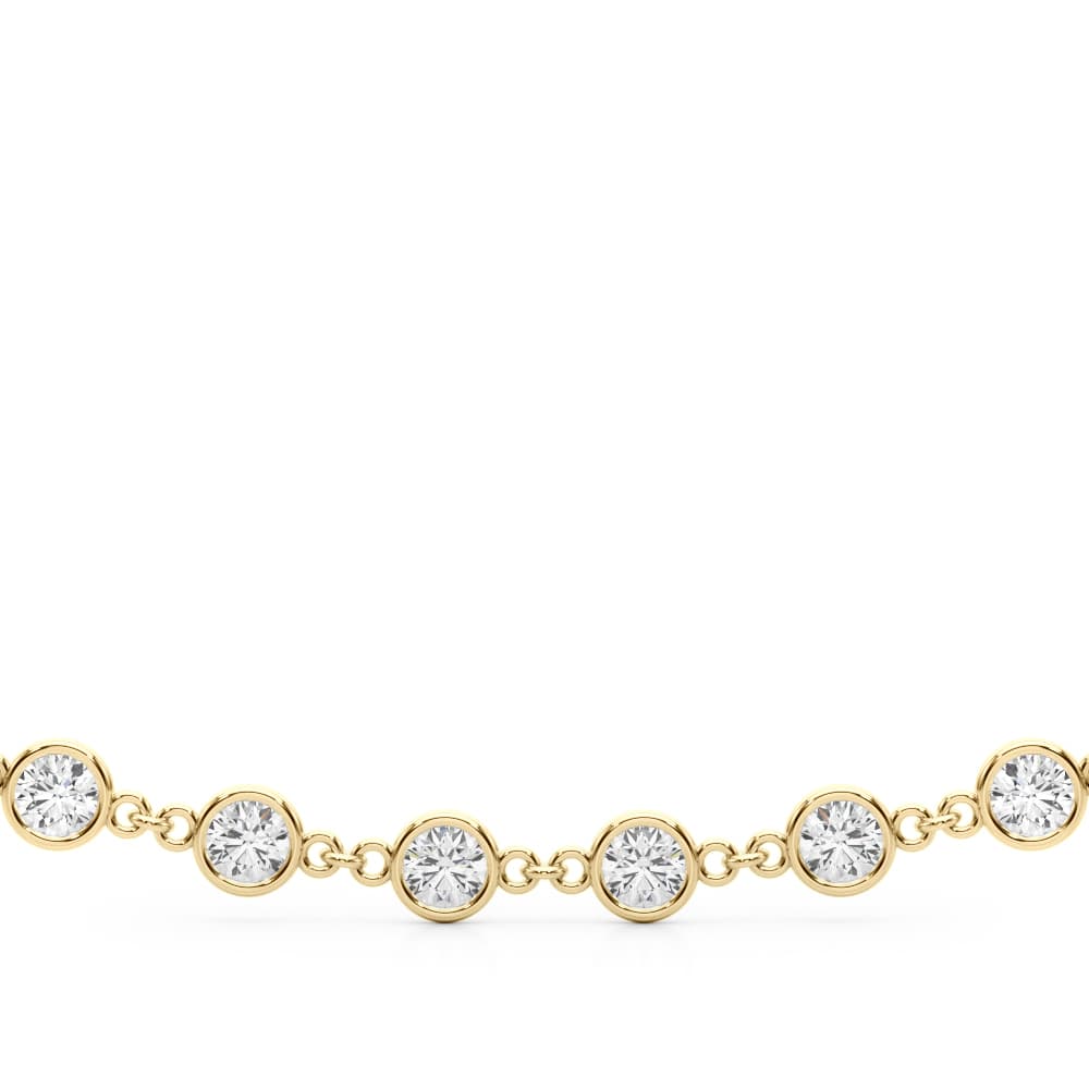 Lab-Grown Diamond Paper Clip Necklace, 17 in (1.44 ct. tw.), Side view in yellow gold