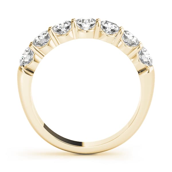 .12 Pt Round Prong Anniversary (1.2 ct. tw.), Side view in yellow gold