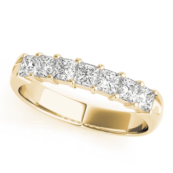 2mm Sq Prong Anniversary (3/4 ct. tw.), Front view in yellow gold