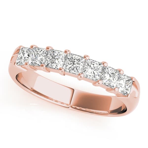 3.3mm Sq Prong Anniversary (2.2 ct. tw.), Front view in rose gold