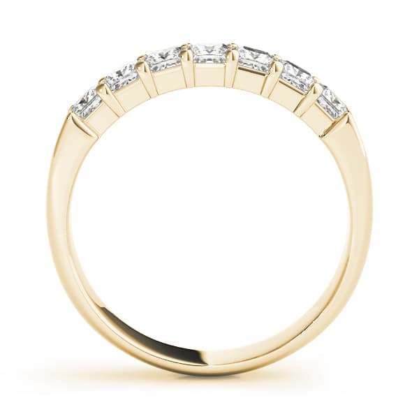 2mm Sq Prong Anniversary (3/4 ct. tw.), Side view in yellow gold