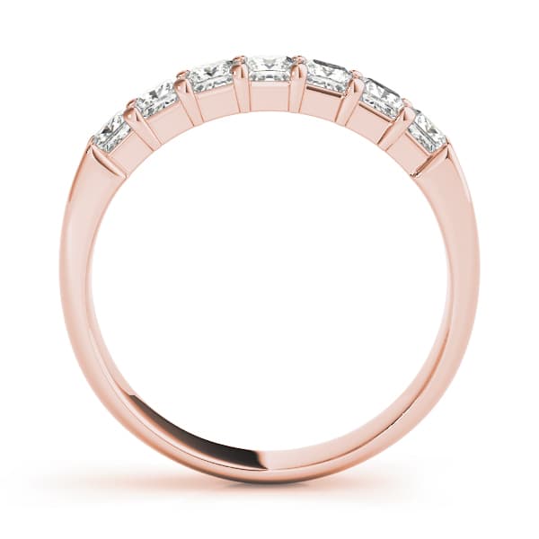 3.3mm Sq Prong Anniversary (2.2 ct. tw.), Side view in rose gold