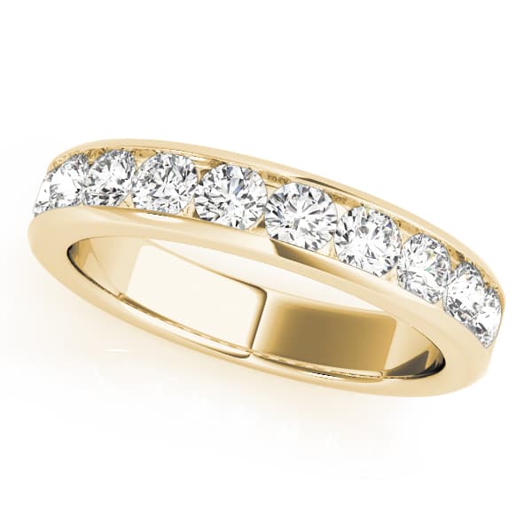 .02 Pt Round Channel Anniversary (1/3 ct. tw.), Front view in yellow gold
