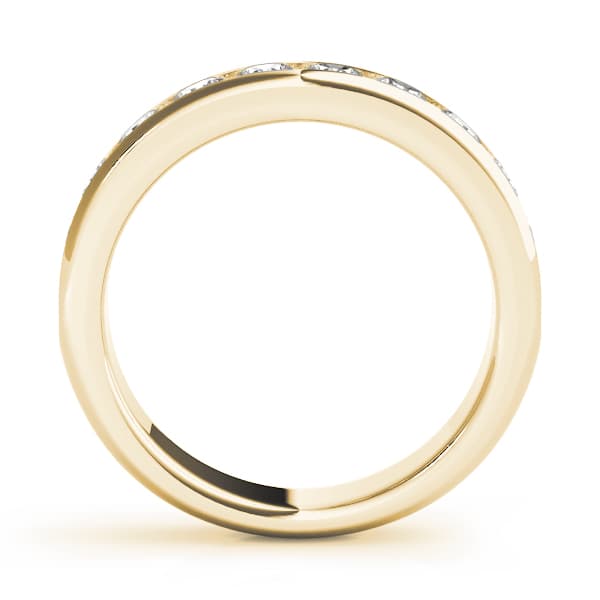 .02 Pt Round Channel Anniversary (1/3 ct. tw.), Side view in yellow gold
