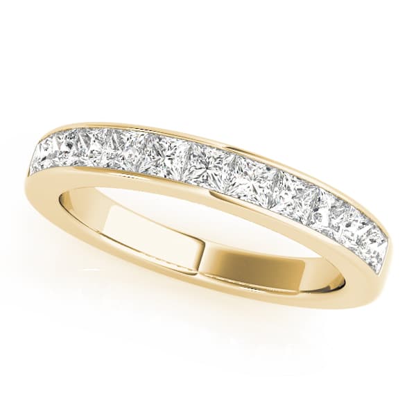2mm Sq Channel Anniversary (3/4 ct. tw.), Front view in yellow gold