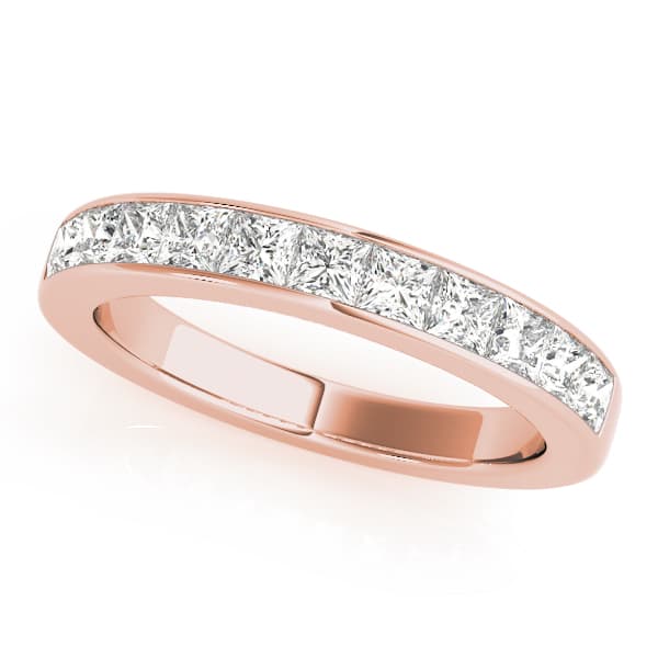 2mm Sq Channel Anniversary (3/4 ct. tw.), Front view in rose gold