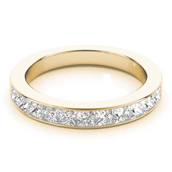 2mm Sq Channel Anniversary (3/4 ct. tw.), On hand view in yellow gold