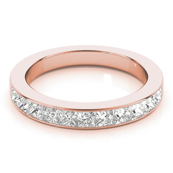 2mm Sq Channel Anniversary (3/4 ct. tw.), On hand view in rose gold