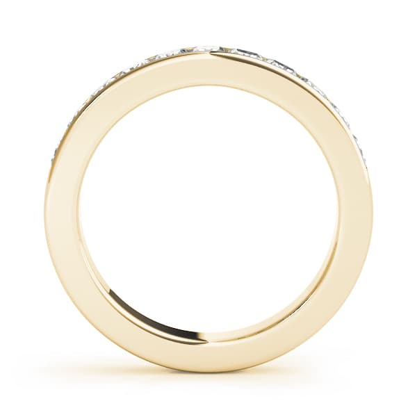 2mm Sq Channel Anniversary (3/4 ct. tw.), Side view in yellow gold