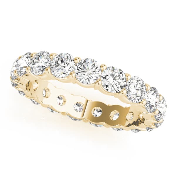 .35 Pt Round Prong Eternity (5.95 ct. tw.), Front view in yellow gold