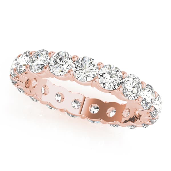 .20 Pt Round Prong Eternity (4 ct. tw.), Front view in rose gold
