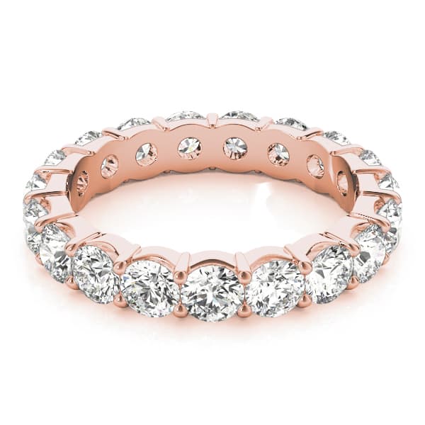.20 Pt Round Prong Eternity (4 ct. tw.), On hand view in rose gold