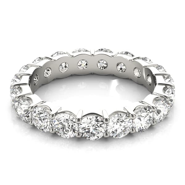 .10 Pt Round Prong Eternity (2.4 ct. tw.), On hand view in white gold or platinum