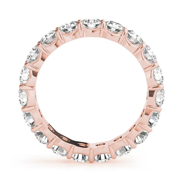 .20 Pt Round Prong Eternity (4 ct. tw.), Side view in rose gold