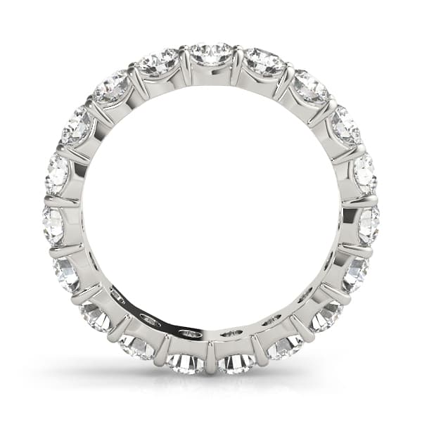 .10 Pt Round Prong Eternity (2.4 ct. tw.), Side view in white gold or platinum