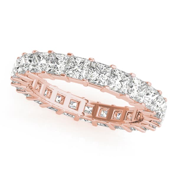 2.2mm Sq Prong Eternity (2 3/8 ct. tw.), Front view in rose gold