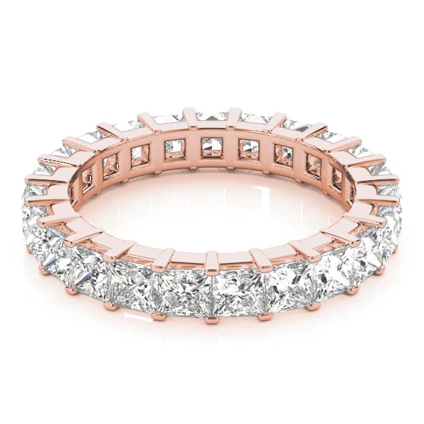 2.2mm Sq Prong Eternity (2 3/8 ct. tw.), On hand view in rose gold