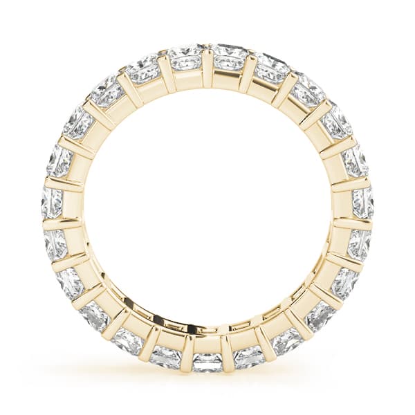 2.5mm Sq Prong Eternity (3 ct. tw.), Side view in yellow gold