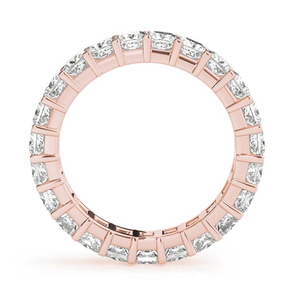 2.2mm Sq Prong Eternity (2 3/8 ct. tw.), Side view in rose gold