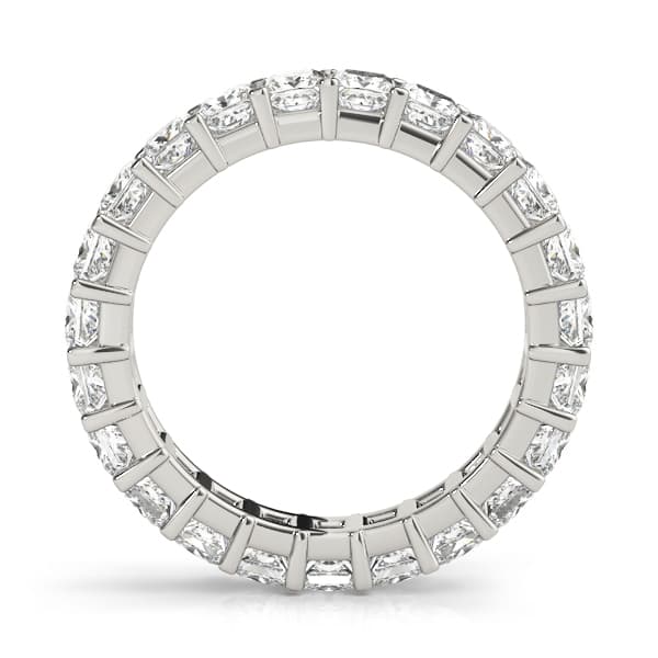2.5mm Sq Prong Eternity (3 ct. tw.), Side view in white gold or platinum
