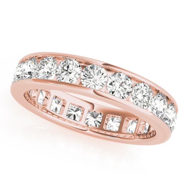 .15 Pt Round Channel Eternity (2.4 ct. tw.), Front view in rose gold