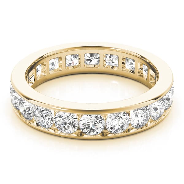 .15 Pt Round Channel Eternity (4 ct. tw.), On hand view in yellow gold