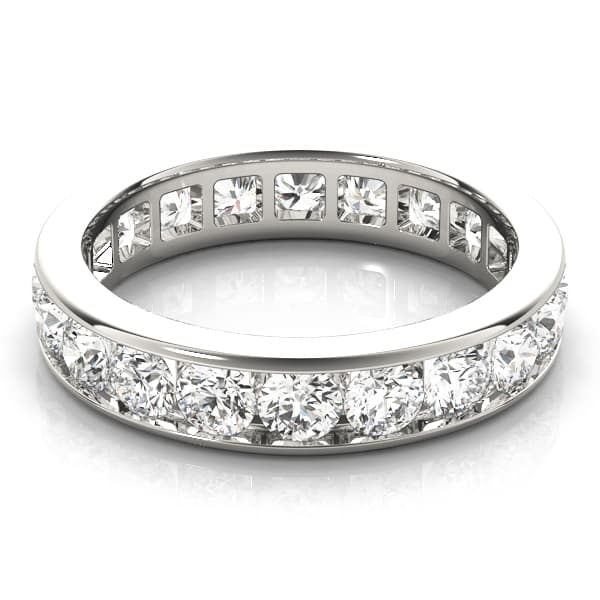 .15 Pt Round Channel Eternity (4 ct. tw.), On hand view in white gold or platinum