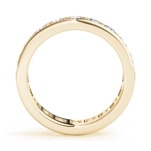 .15 Pt Round Channel Eternity (4 ct. tw.), Side view in yellow gold