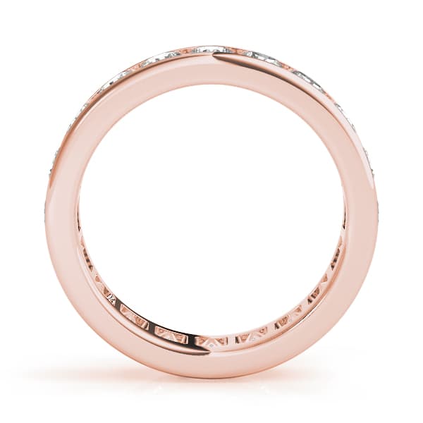 .15 Pt Round Channel Eternity (2.4 ct. tw.), Side view in rose gold