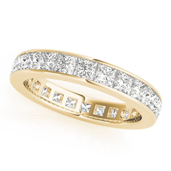 2.2mm Sq Channel Eternity (2 3/8 ct. tw.), Front view in yellow gold