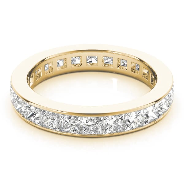 2.2mm Sq Channel Eternity (2 3/8 ct. tw.), On hand view in yellow gold