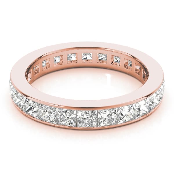 2.5mm Sq Channel Eternity (3 ct. tw.), On hand view in rose gold