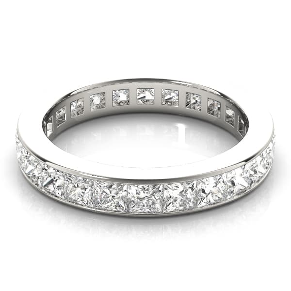 2mm Sq Channel Eternity (1.85 ct. tw.), On hand view in white gold or platinum