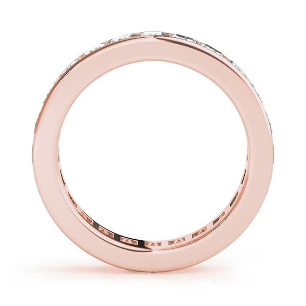 2.5mm Sq Channel Eternity (3 ct. tw.), Side view in rose gold