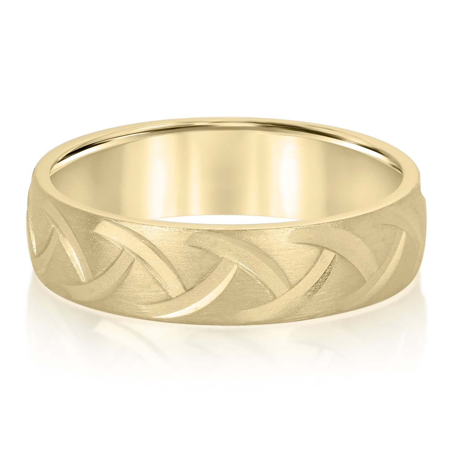 8mm Light Weight Men's Band, Front view in yellow gold