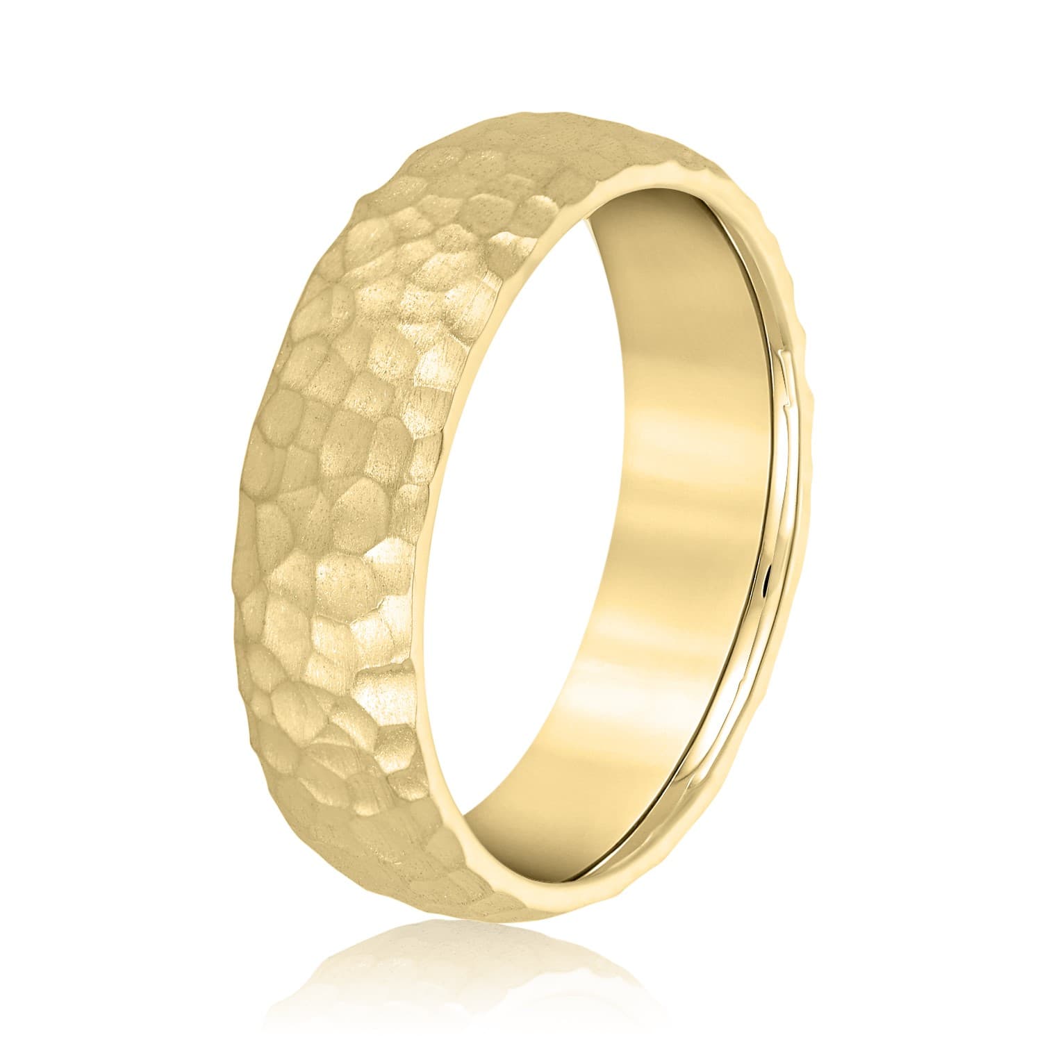 7mm Light Weight Men's Band, Side view in yellow gold