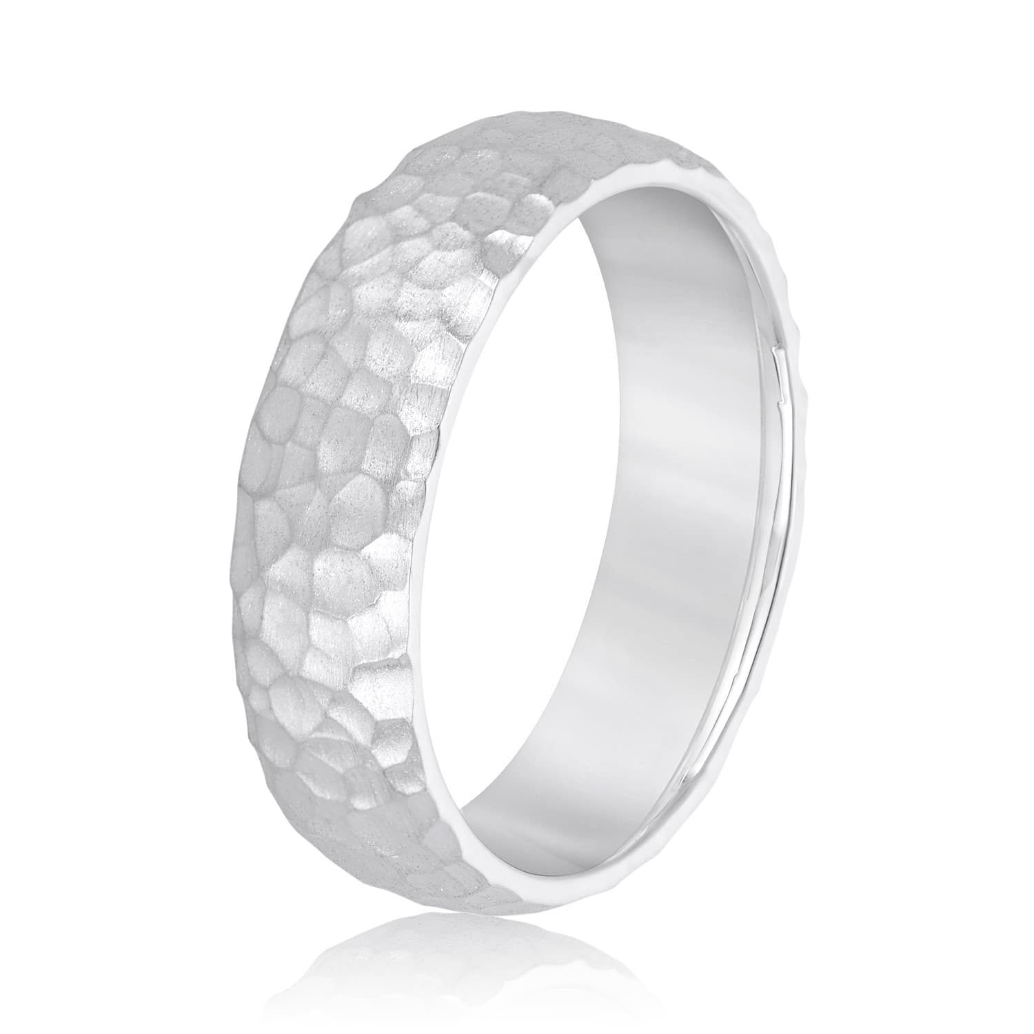 5mm Light Weight Men's Band, Side view in white gold or platinum