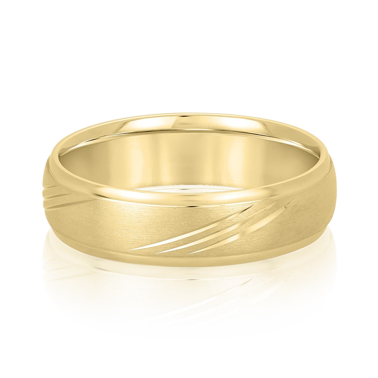 8mm Light Weight Men's Band, Front view in yellow gold