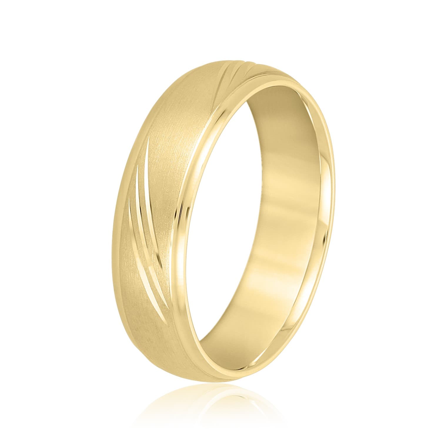 8mm Light Weight Men's Band, Side view in yellow gold